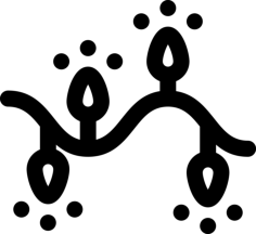 Party Lights Line Tracing Svg Vector, Free Vectors File